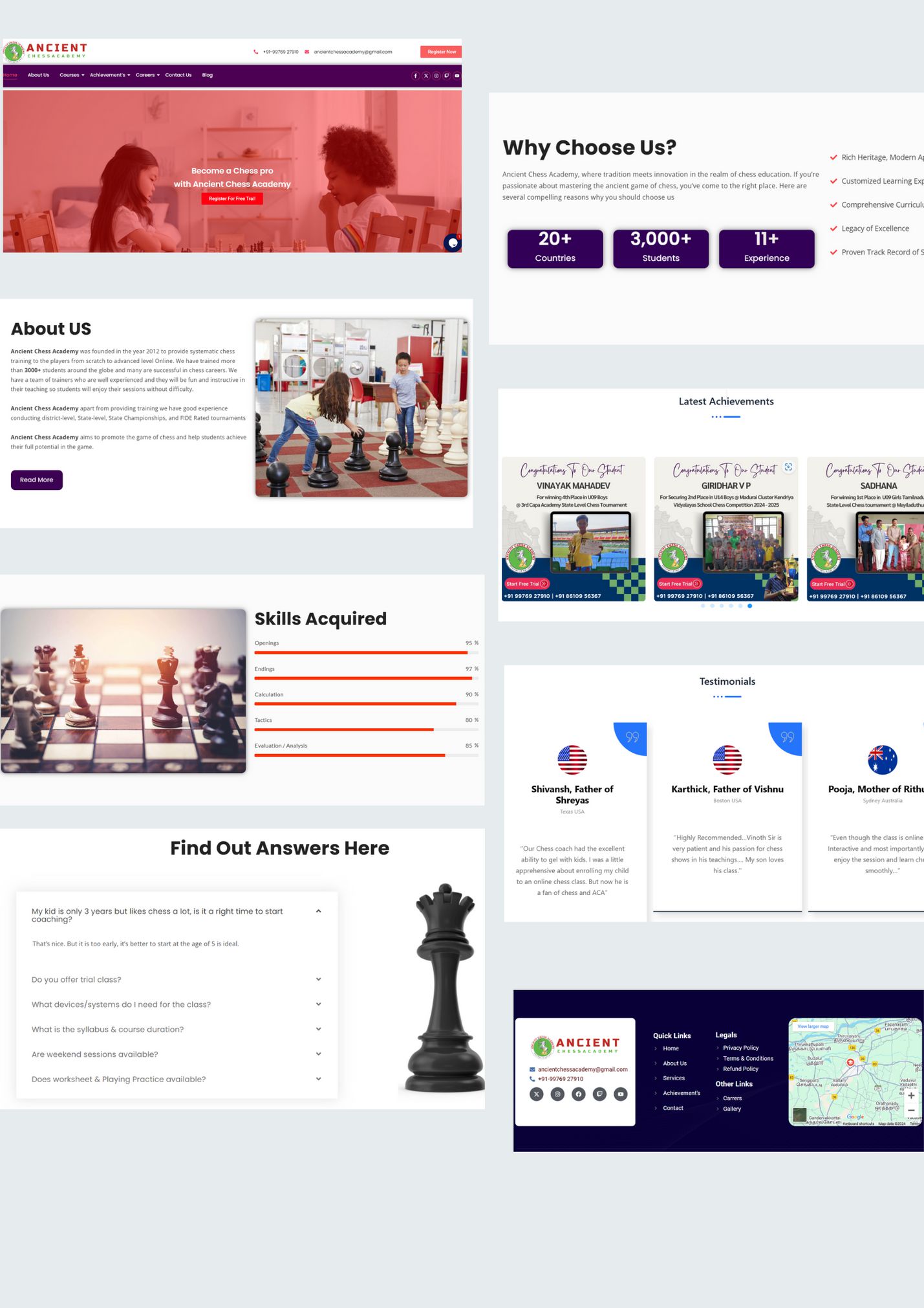 "Glomin Solution team collaborating on the website design for Ancient Chess Academy to enhance user experience and accessibility."